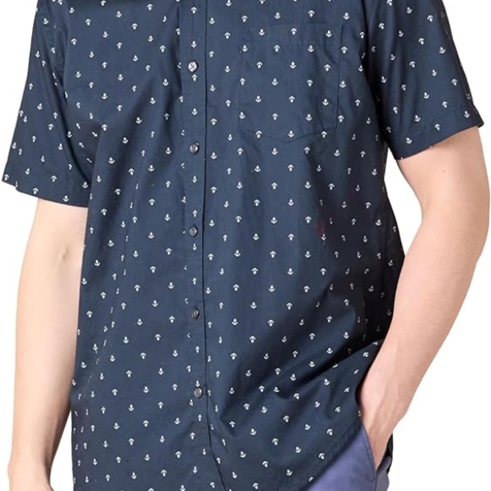 Amazon Essentials Men's Navy Patterned Nautical S… - image 3